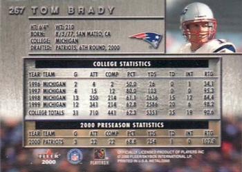 2000 Metal #267 Tom Brady Back
