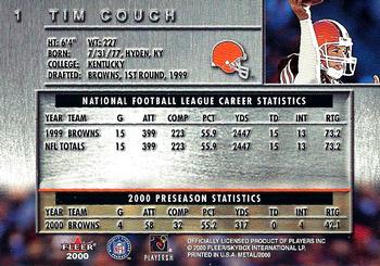 2000 Metal #1 Tim Couch Back