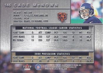 2000 Metal #146 Cade McNown Back