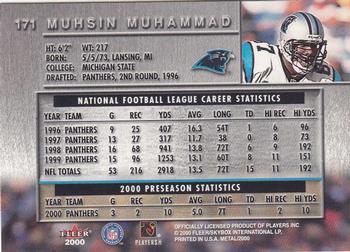 2000 Metal #171 Muhsin Muhammad Back