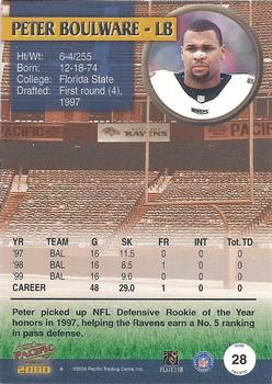 2000 Pacific #28 Peter Boulware Back