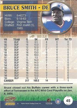 2000 Pacific #45 Bruce Smith Back