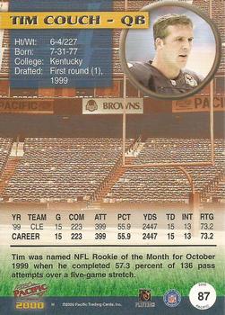 2000 Pacific #87 Tim Couch Back