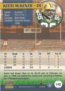 2000 Pacific #142 Keith McKenzie Back