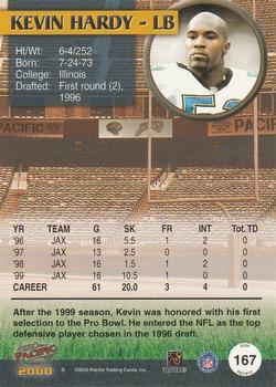 2000 Pacific #167 Kevin Hardy Back