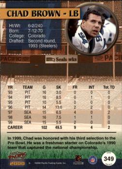 2000 Pacific #349 Chad Brown Back