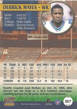 2000 Pacific #357 Derrick Mayes Back
