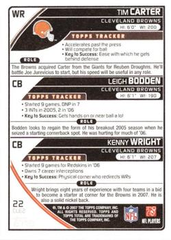 2007 Topps Total - 1st Edition Copper #22 Kenny Wright / Leigh Bodden / Tim Carter Back