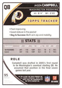 2007 Topps Total - 1st Edition Copper #95 Jason Campbell Back