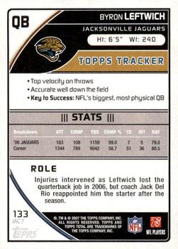 2007 Topps Total - 1st Edition Copper #133 Byron Leftwich Back