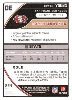2007 Topps Total - 1st Edition Copper #254 Bryant Young Back