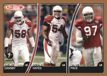 2007 Topps Total - 1st Edition Copper #268 Gerald Hayes / Calvin Pace / Karlos Dansby Front