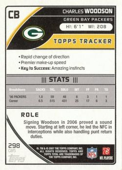 2007 Topps Total - 1st Edition Copper #298 Charles Woodson Back