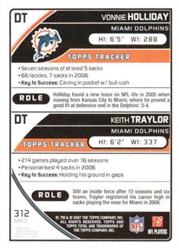 2007 Topps Total - 1st Edition Copper #312 Vonnie Holliday / Keith Traylor Back