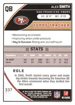 2007 Topps Total - 1st Edition Copper #337 Alex Smith Back