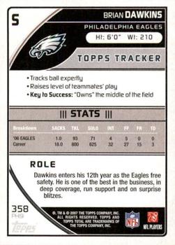 2007 Topps Total - 1st Edition Copper #358 Brian Dawkins Back