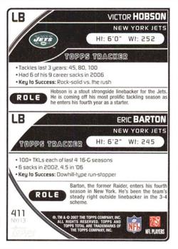 2007 Topps Total - 1st Edition Copper #411 Victor Hobson / Eric Barton Back