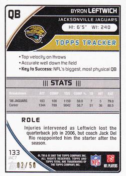2007 Topps Total - Black #133 Byron Leftwich Back