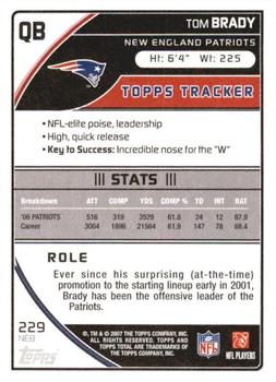 2007 Topps Total - Blue #229 Tom Brady Back