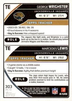 2007 Topps Total - Blue #303 George Wrighster / Marcedes Lewis Back
