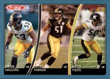 2007 Topps Total - Blue #335 Larry Foote / Clark Haggans / James Farrior Front