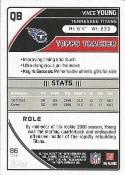 2007 Topps Total - Gold #86 Vince Young Back