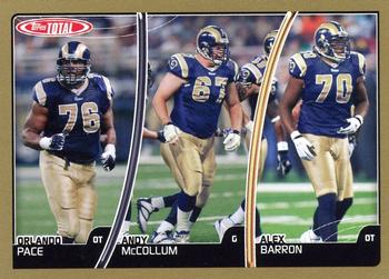 2007 Topps Total - Gold #87 Orlando Pace / Alex Barron / Andy McCollum Front