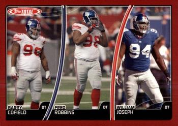 2007 Topps Total - Red #65 William Joseph / Fred Robbins / Barry Cofield Front