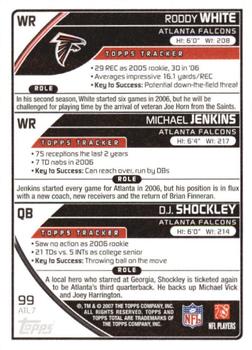 2007 Topps Total - Red #99 Michael Jenkins / D.J. Shockley / Roddy White Back