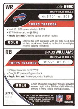2007 Topps Total - Red #273 Josh Reed / Shaud Williams Back