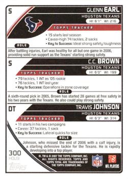 2007 Topps Total - Red #300 Travis Johnson / C.C. Brown / Glenn Earl Back