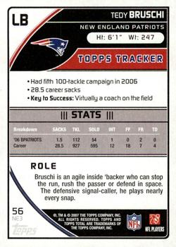 2007 Topps Total - Silver #56 Tedy Bruschi Back