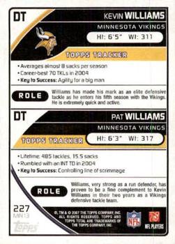 2007 Topps Total - Silver #227 Kevin Williams / Pat Williams Back