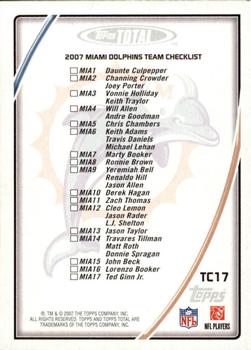 2007 Topps Total - Team Checklists #TC17 Ronnie Brown Back
