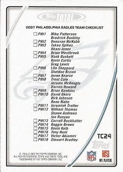 2007 Topps Total - Team Checklists #TC24 Donovan McNabb Back