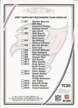 2007 Topps Total - Team Checklists #TC30 Carnell Williams Back