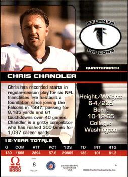 2000 Pacific Omega #8 Chris Chandler Back