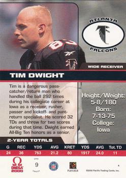 2000 Pacific Omega #9 Tim Dwight Back