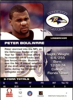 2000 Pacific Omega #12 Peter Boulware Back