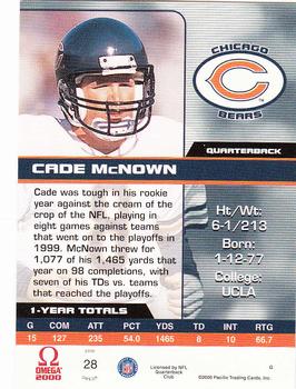 2000 Pacific Omega #28 Cade McNown Back