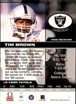 2000 Pacific Omega #96 Tim Brown Back