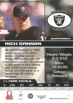 2000 Pacific Omega #97 Rich Gannon Back