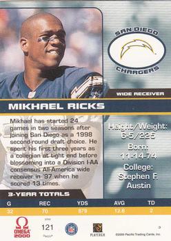 2000 Pacific Omega #121 Mikhael Ricks Back
