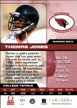 2000 Pacific Omega #151 Thomas Jones Back