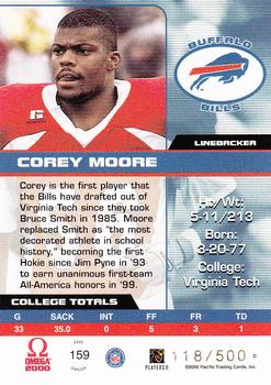 2000 Pacific Omega #159 Corey Moore Back