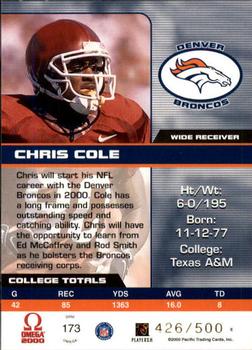 2000 Pacific Omega #173 Chris Cole Back