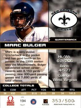 2000 Pacific Omega #194 Marc Bulger Back