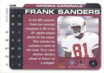 2000 Pacific Paramount #6 Frank Sanders Back