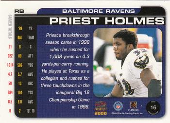 2000 Pacific Paramount #16 Priest Holmes Back
