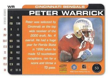 2000 Pacific Paramount #53 Peter Warrick Back